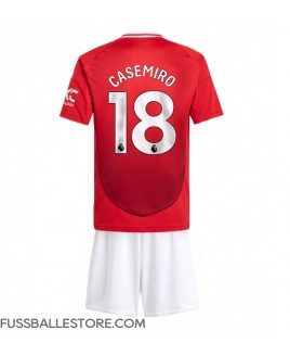 Günstige Manchester United Casemiro #18 Heimtrikotsatz Kinder 2024-25 Kurzarm (+ Kurze Hosen)